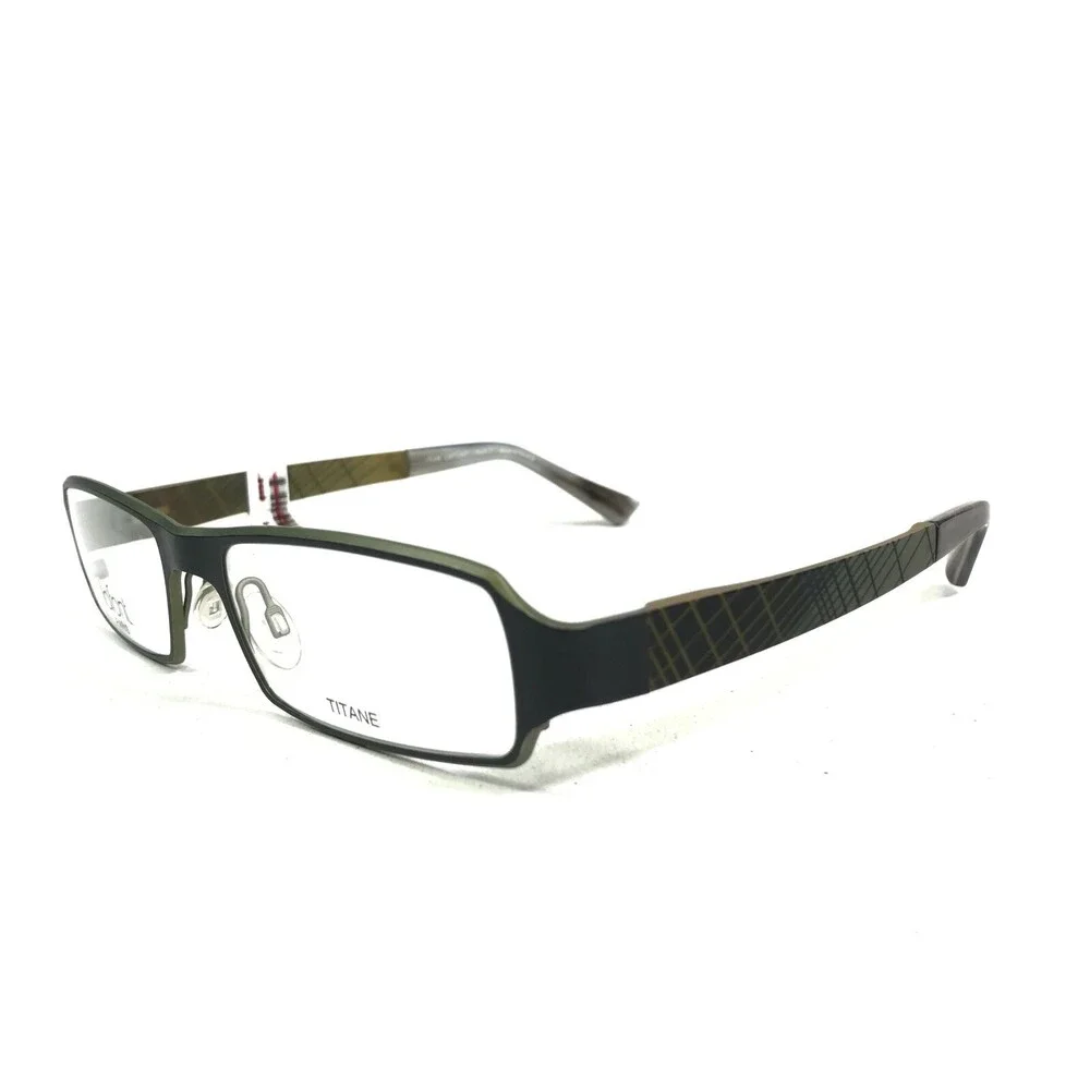 Lafont Eyeglasses Frames 102 ACHILLE2 Black Green Rectangular Full Rim 54-18-140